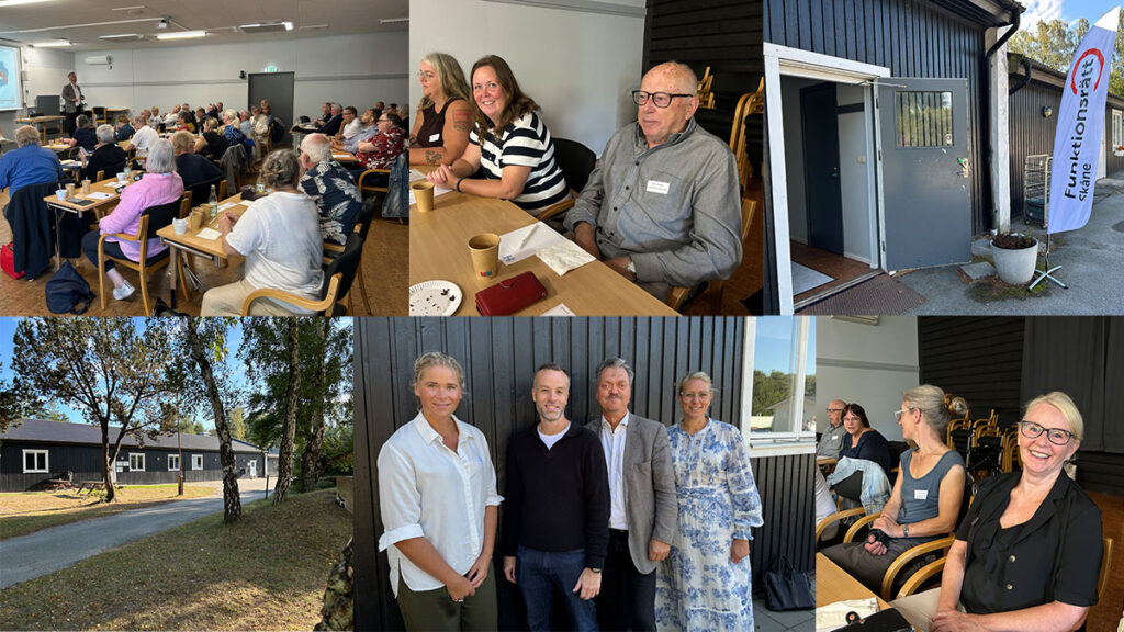 Collagage från Funktionsrätt Skånes dialogmöte i Höllviken september 2025.